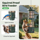 Squirrel Proof Bird Feeder For Outdoors - 3 Port Hanging Metal Squirrel Buster W
