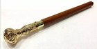 Vintage Wooden Walking Stick Solid Brass Victorian Handle Cane Antique Design