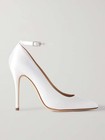 Nib Alexandra Rich White Satin Ankle Strap Pumps Heels Eu 38 Us 7 Bridal Wedding