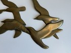 Vintage Mid Century Modern Brass Seagulls In Flight Jere Style Wall Hanging Art