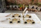 Lot Of 4 Antique Brass Opera Glasses Mother Of Pearl   Handle Fittings India