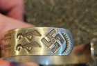 Early Antique Fred Harvey Era Navajo Sterling  coin Silver Bracelet Whirling Log