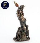 9 1 4 Inch Tall Hecate Greek Goddess Of Magic With Her Hounds Cold Cast Bronzed