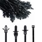 120 Packs Wire Cable Zip Ties Nylon Tie Self-locking Cable Ties Car Push Mount