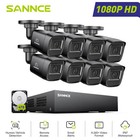 Sannce 8ch 5in1 Dvr 1080p Security Camera System Outdoor Night Vision Ai Detect