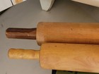 Lot Of 2 Wooden One Piece Rolling Pins Antique Vintage 19      17   