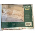 Vtg Martha Stewart Everyday Pink Off White Floral Full Set Sheet Rare Nos Cotton