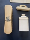 Antique Vtg Vanity Shaving Set Of 6 Pc Loonem   Ivory Py-ro-lin Celluloid France