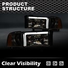 Led Headlight Assembly For 94-02 Dodge Ram 1500-3500 Clear Lens Amber 55076749ad