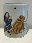 Antique Chinese Late Qing Dynasty Famille Rose Brush Pot