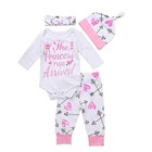 4pcs Newborn Kids Baby Girl Outfits Clothes Romper Bodysuit tutu Pants Hat Set