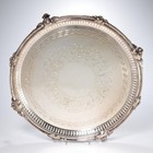 Large Round Footed Gallery Serving Tray Barbara Walters Collection 18  Dia 