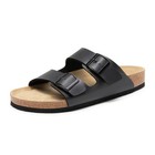 Bruno Marc Men s Cork Footbed Sandal Beach Slides With Adjustable Buckle Straps
