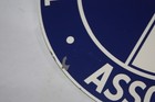 Vintage Tpa Travelers Protective Association Single Sided 18  Round Metal Sign