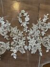 White Bridal Veil With Floral Design   Also Great For 1st Communion Veil 