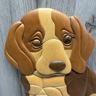 3d Intarsia Wood Art Beagle Hound Hunting Dog Sign Wall Hang Plaque Mcm 16   
