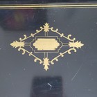 Antique Napoleon 3 Black Wooden Lap Desk W  Red Lining  Gilt Accents 12 5 