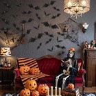 Black Bat Stickers Halloween Wall Decorations 140pcs Bat Party Decorations Set