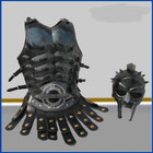 Medieval Roman Spartan Muscle Jacket With Gladiator Helmet Set Halloween Costume