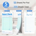 Darcvds 5 Pack Guest Check Books  Server Note Pads For Restaurant  Green Wait   