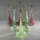 Antique Victorian Glass Epergne Horns Flutes Ruffle Cranberry Vaseline Uranium