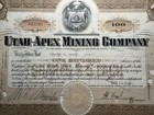 1936 Utah Apex Mining Company Stock Certificate  a42200  Utah