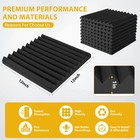 Acoustic Foam Panels 12 Pack 1  X 12  X 12  Black Wedge For Studio Recording