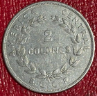 Very Fine Vf 1954 Costa Rica 2 Colones Coin-nov162