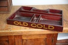 Vintage Original Old Gold Cigarettes Store Counter Display Wood Tray Sign Drawer
