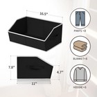Homsorout Storage Baskets For Shelves - Trapezoid Cube Large -4 Pack  Black 