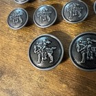 Hart Schaffner Marx Replacement Buttons Pewter Gray Knight Logo Lot Of 10 Set