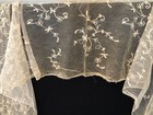 Antique Lace Veil Or Stole  Victorian  Ivory  56  X 12    Small Embroidered Dots