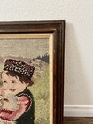 Framed Needlepoint Art With Child And Lamb 17 18 Inches 