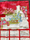 1974 Vera 100  Linen Calendar Tea Towel Vintage 27 x16  