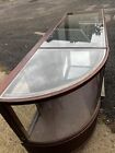 Vintage Antique Country Store Floor Cabinet Curved Glass End - 6    X 34 5    H X 24