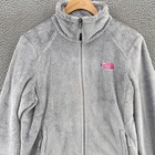 The North Face Jacket Womens Medium Gray Osito 2 Fleece Full Zip Pockets Mock 
