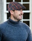 Plaid Newsboy Hats Retro Flat Cap Gatsby Cabbie Driving Hat One Size Navy Blue