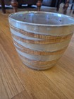 Vintage Bamboo Texture Ceramic Planter Pot 8 25  Neutral Art Pottery Plant Pot