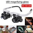 Jewelers Head Headband Magnifier Led Illuminated Visor Magnifying Glasses Loupe