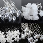 Stick Wedding Bridal Crystal Pearl Hairpin 20pcs Women Flower Hairpin   