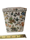 Vintage Daher Floral Flower Metal Tin Container With Lid Made In England 5 5 x4 