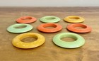 8 Vintage Marbled Swirl Bakelite Napkin Rings Great 