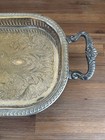 Vintage Tray Sheridan Silver Plate Open Gallery Around