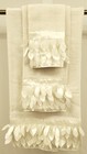 Flutter 3 Piece Decorative Bath Towel Set Leaves Leaf Fringe Bath Hand Washcloth