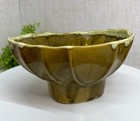 Mcm Vintage Cookson Pottery Ceramic Planter Flower Pot Usa Green Drip Glaze Euc
