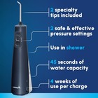 Waterpik Cordless Pulse Rechargeable Portable Water Flosser For Teeth  Blue 