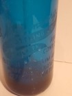 Vtg B Nierenberg Blue Glass Soda Water Seltzer Bottle Bar Siphon Dispenser  read