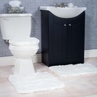 3 Piece Super Plush Non-slip Bath Mat Rug Set - White