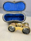 Antique French Opera Glasses Mother Of Pearl Brass Le Maire Paris W Case