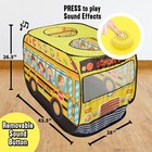 Playbees Musical School Bus Pop Up Toddlers Play Tent With 3 Openings